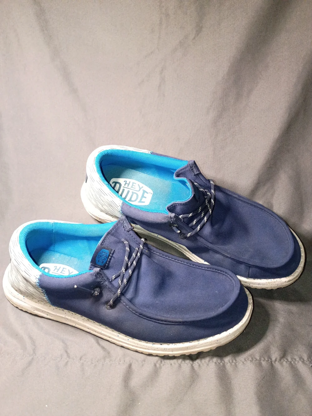 Hey Dude Navy and Light Blue Slip-On Loafers
